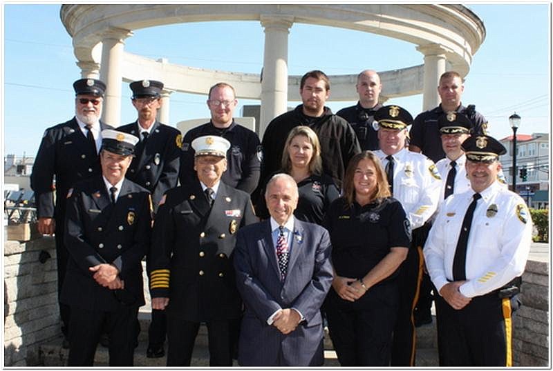 A recent picture of Mayor Len Desiderio with some of Sea Isle City's First Responders.