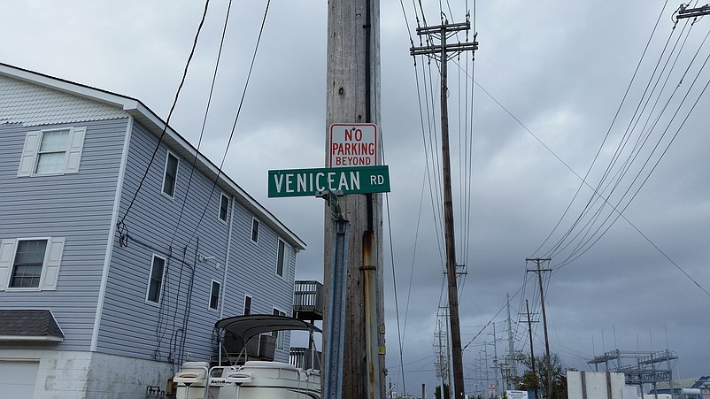 Venicean Road runs through a residential neighborhood of bayfront homes before dead-ending at the Yacht Club of Sea Isle City.