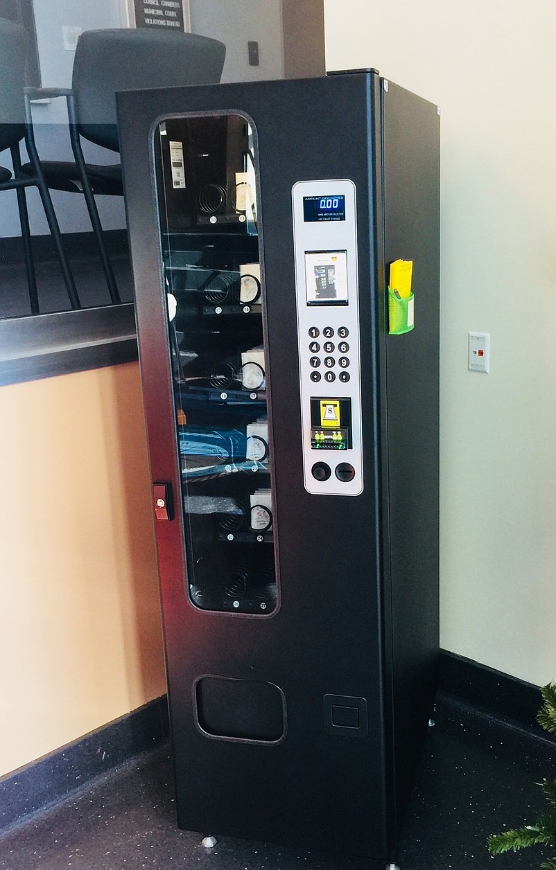 The beach tag vending machine in City Hall was one of Paula Doll's creative ideas. (Photo courtesy of Sea Isle City)