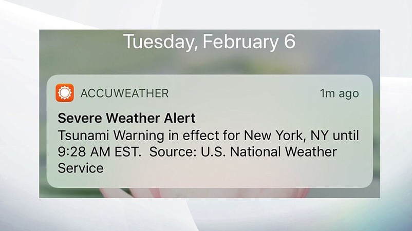 The warning went out to people using the weather App from AccuWeather. (Photo Credit Skynews)