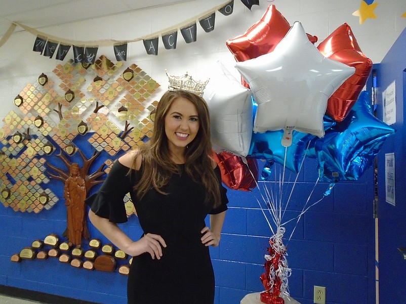 Miss America 2018 Cara Mund enjoys a visit at Saint Joseph School in Somers Point Wednesday.