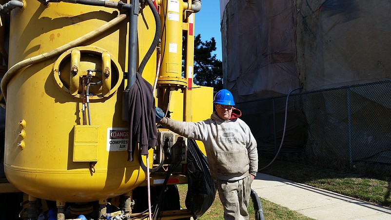 Chris Cannon, of Cherry Hill-based Allied Painting Inc., serves as foreman on the water tower project.