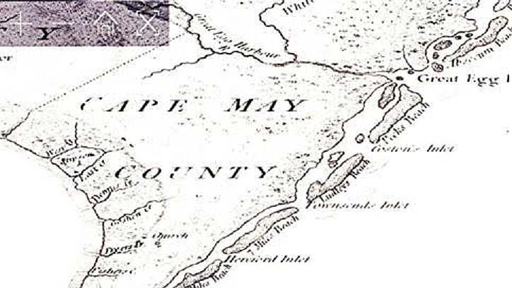 The photo below of a 1777 map of Cape May County.  Note how the barrier islands were defined as “Beaches” and Sea Isle was Ludlam Beach…