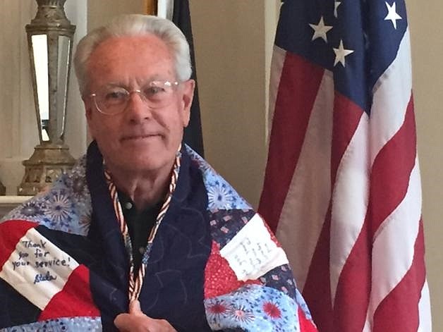 In 2017 Frank Roach was awarded a Quilt of Valor for his service in the Navy.