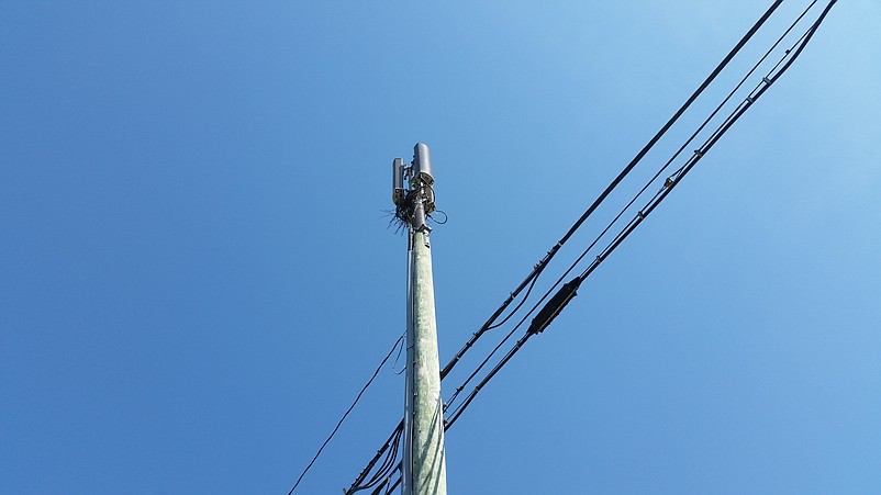 Antennas on top of the utility poles are also part of the small cell systems, as seen with this one on West Avenue in Ocean City.