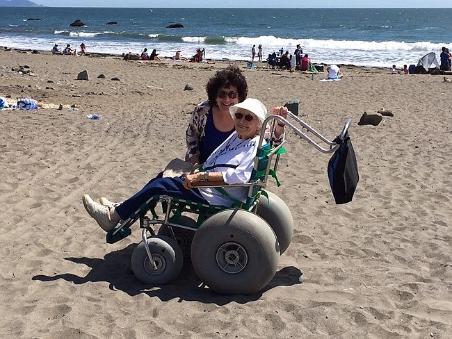 Beach wheelchairs make it possible for families to enjoy the beaches together. (Photo credit www.nps.gov)