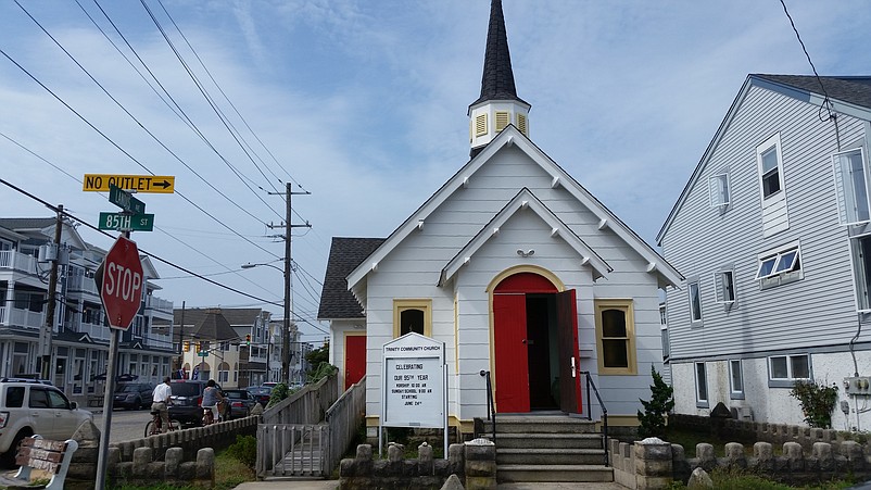 Trinity Community Church is a landmark at the corner of 85th Street and Landis Avenue.