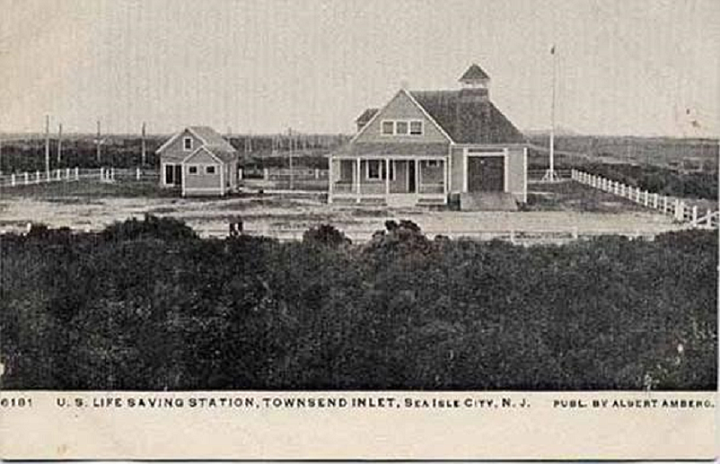 U.S. Life Saving Station,  Townsend Inlet, Sea Isle City, NJ. Published by Albert Amberg.