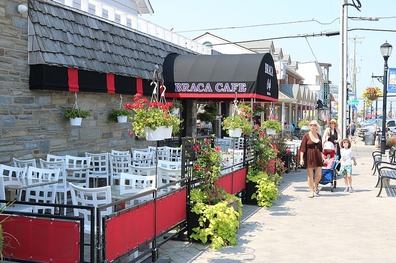 Braca Café is one of the local restaurants offering outdoor dining. The photo was taken before Braca opened for business Tuesday.