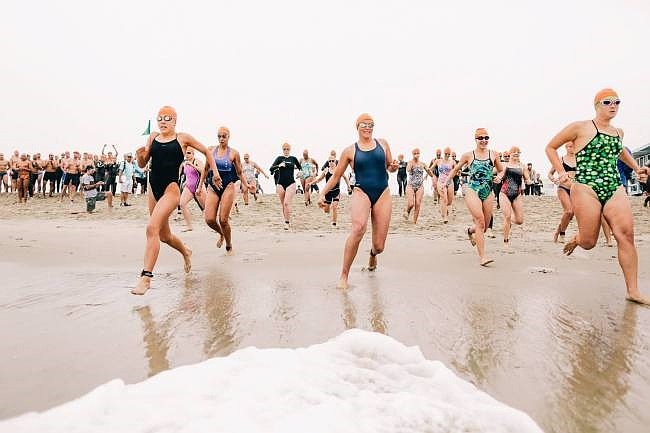 The one-mile ocean swim will follow a course that runs along the historic Atlantic City Boardwalk and ends just south of the newly renamed Sen. James Whelan Boardwalk Hall.