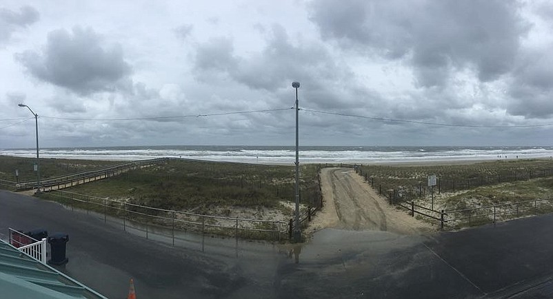 A photo of the scene outside of the Sea Isle City Beach Patrol Headquarters after last weekend's storm. (Sea Isle City Beach Patrol Facebook)