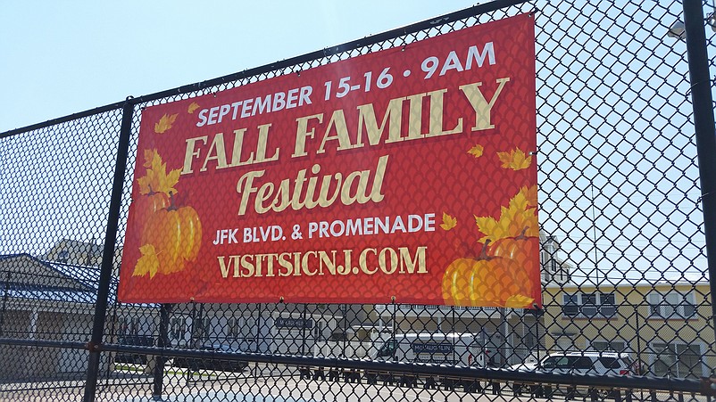 A sign advertises the popular Fall Family Festival, one of the centerpieces of Sea Isle City's autumn entertainment lineup.