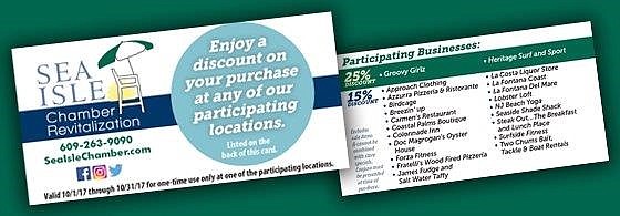 Discount cards offer savings of between 15 percent and 25 percent at participating businesses.