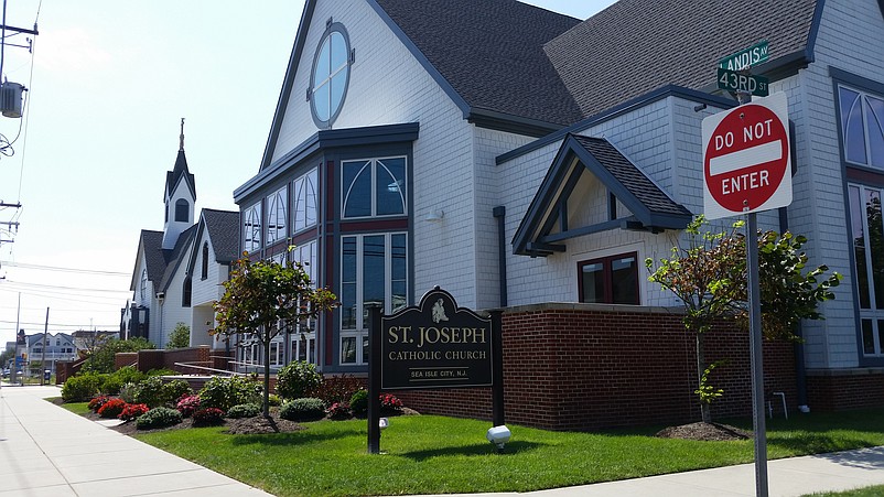 St. Joseph Catholic Church occupies the block of Landis Avenue between  43rd and 44th streets.