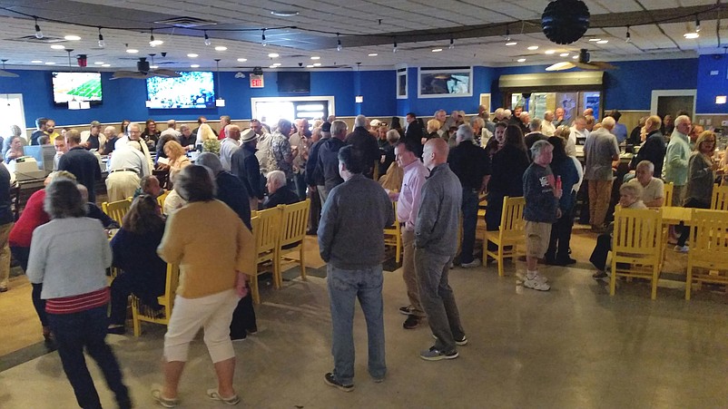 An estimated 200 to 250 Desiderio supporters pack the bar and dance floor at the Kix-McNutley's nightclub.