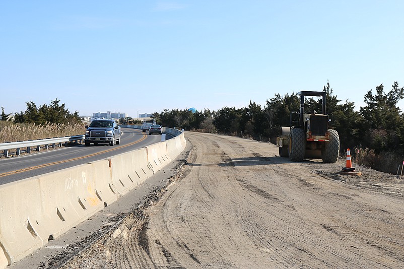 Construction crews are elevating the second half of Sea Isle Boulevard to the right.