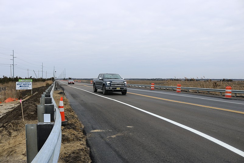 With the construction barriers now gone, the road has a wide-open feel to it and offers expansive views of the surrounding marshlands.