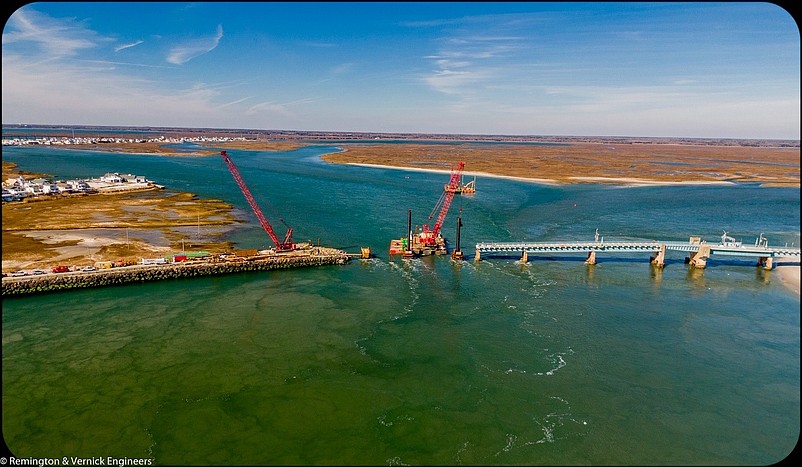 Deteriorated spans on the Avalon side of the bridge are being replaced as part of the $8.6 million overhaul.