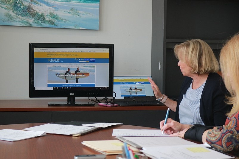 Sea Isle City Tourism Commission marketing consultant Mickey Coskey shows a 2019 commercial during a March meeting.