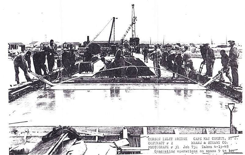 The building of the new Corson’s Inlet Bridge in 1948.