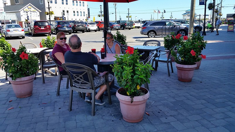 Outdoor dining along Sea Isle's sidewalks is a popular summertime attraction.