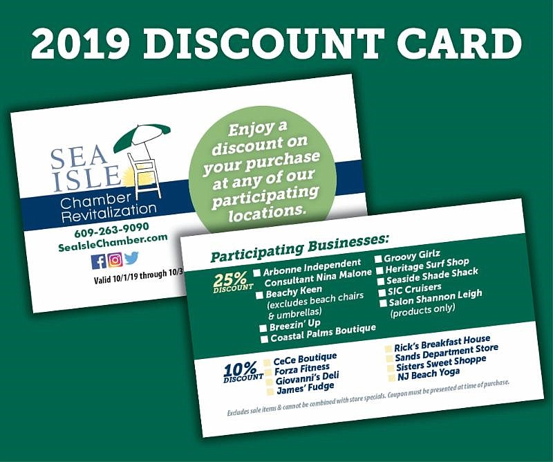 Discount cards will range from 10 percent to 25 percent off at participating businesses.