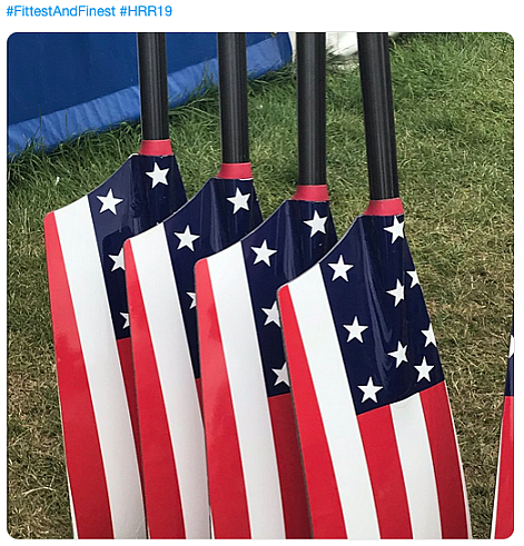 United States Armed Forces Crew Team's oars at Henley's Royal Regatta. Photo Credit @NavyRowing