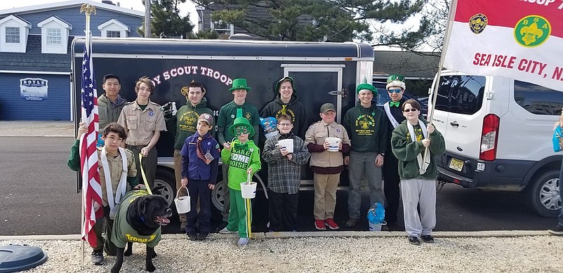 Among other events, the Boy Scouts participate in Sea Isle City's annual St. Patrick's Day Parade.