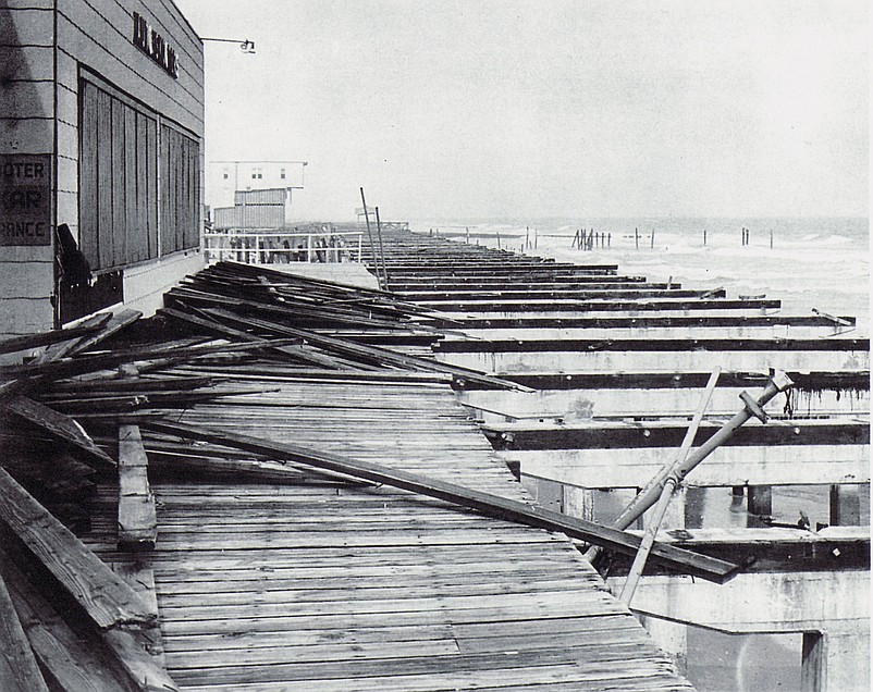 This is what was left of Sea Isle's Boardwalk looking north from 44th Street. (Photo courtesy Sea Isle City Historical Society)