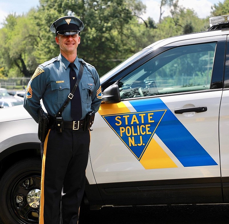 New Jersey State Trooper George Wren is being recognized for rescuing a swimmer in Sea Isle. (Photo New Jersey State Police Facebook page)
 