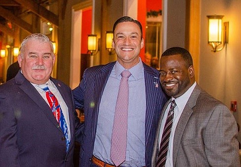 Michael Testa, center, with Cape May County Sheriff Bob Nolan and Ocean City Councilman and Assemblyman-elect Antwan McClellan.