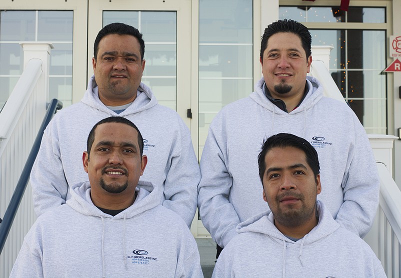 From left, top to bottom: Carlos Rivero, Christian Hernandez, Eduardo Rivero, Javier Santiago. (Photo courtesy OC Fiberglass)