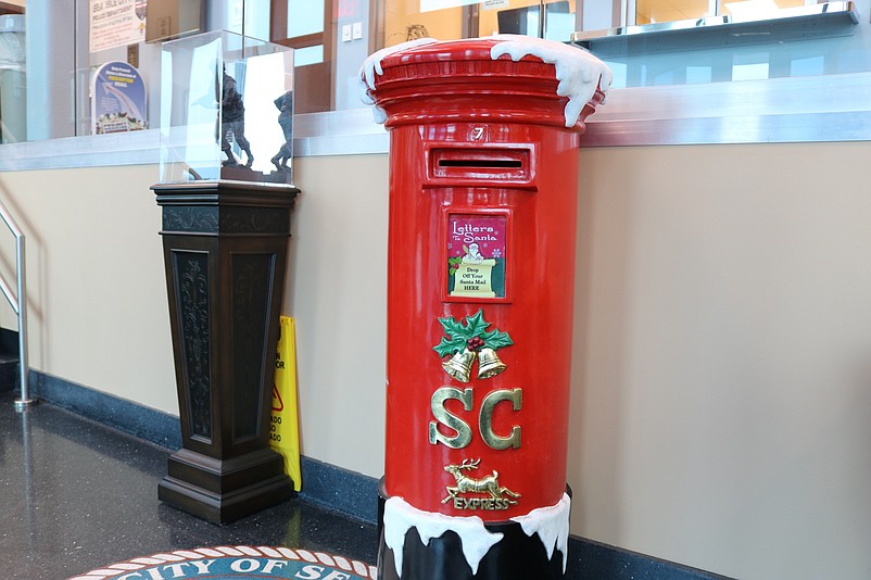 Santa's Mailbox, located in the lobby of City Hall, is accepting letters from children to send directly to Santa Claus at the North Pole.