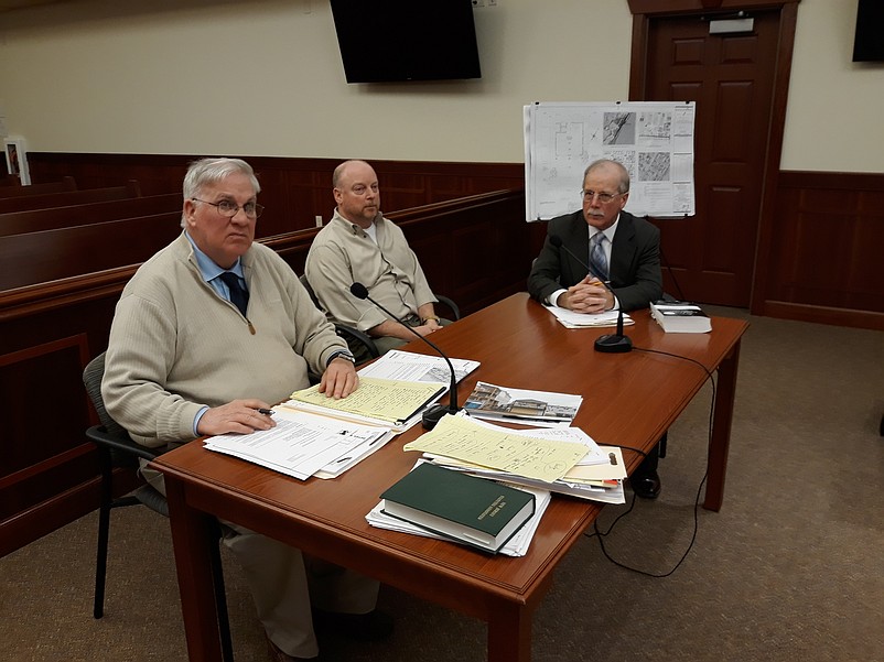 The Dunfees' team of consultants includes, from left, attorney Donald Wilkinson, architect Blane Steinman and professional planner Brian J. Murphy.