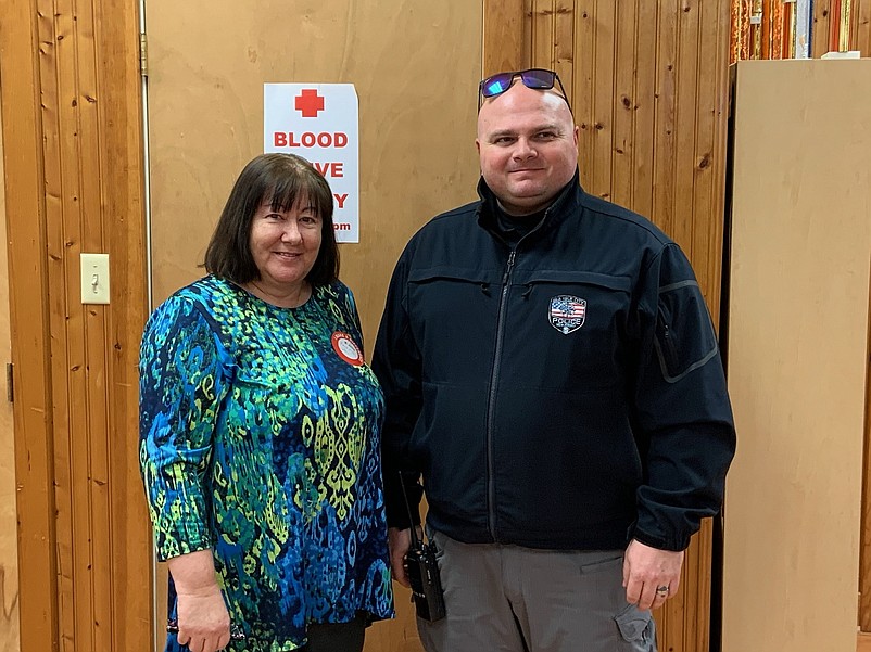 Norma Poole of United Methodist Church and Detective Nick Giordano of the Sea Isle City Police Department served as co-organizers of the blood drive last January.