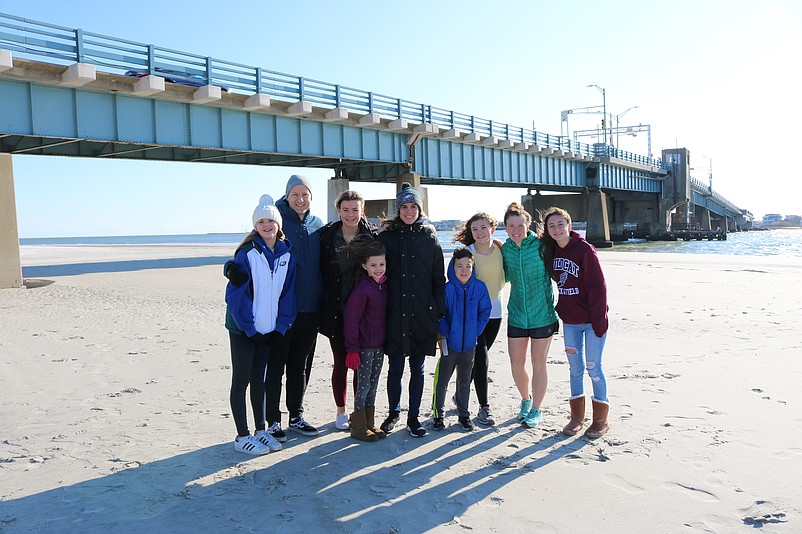 The Earley and McKenney families cap their holiday with a trip to Townsends Inlet.