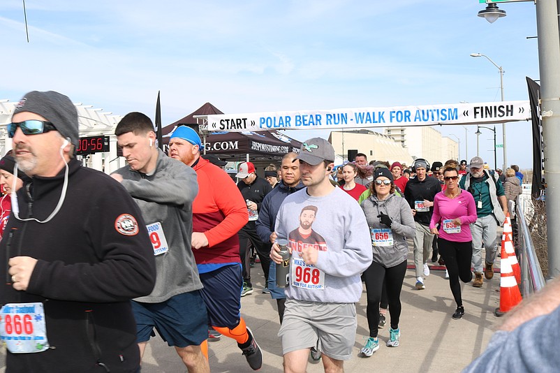 Mike's Seafood Run-Walk for Autism, shown in 2020, is coming back as a live event for the Presidents Day weekend.