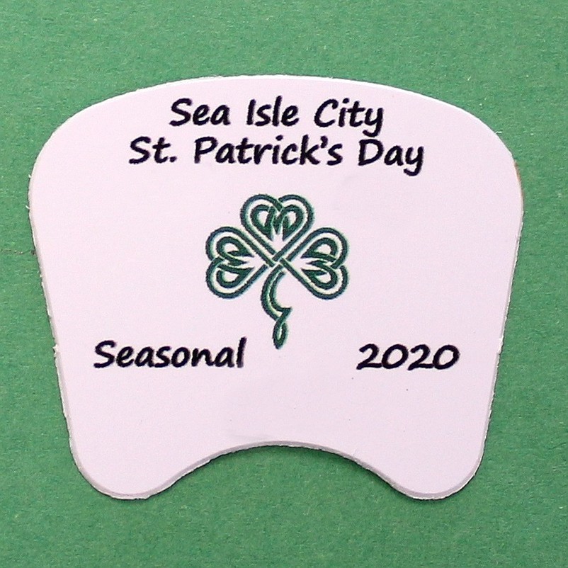 The St. Patrick's Day holiday beach tags serve as mementos and offer a savings to beachgoers. (Photo courtesy of Sea Isle City)