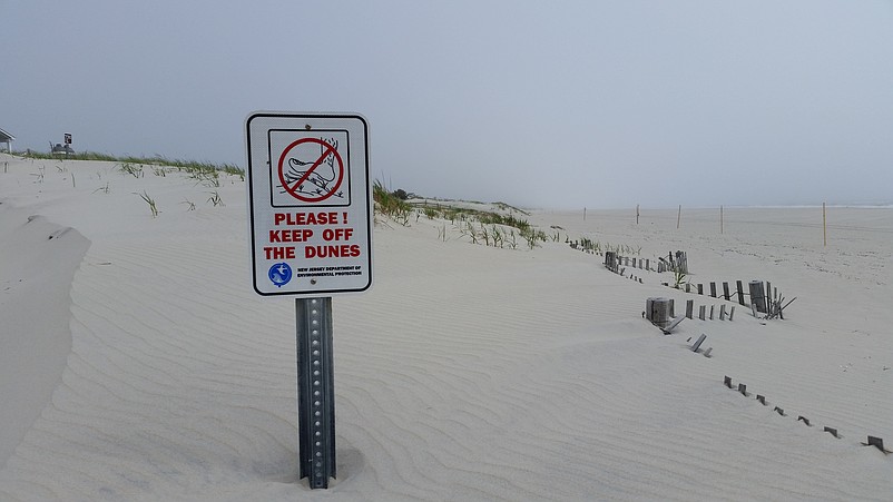 People are reminded by this sign to stay off the dunes.