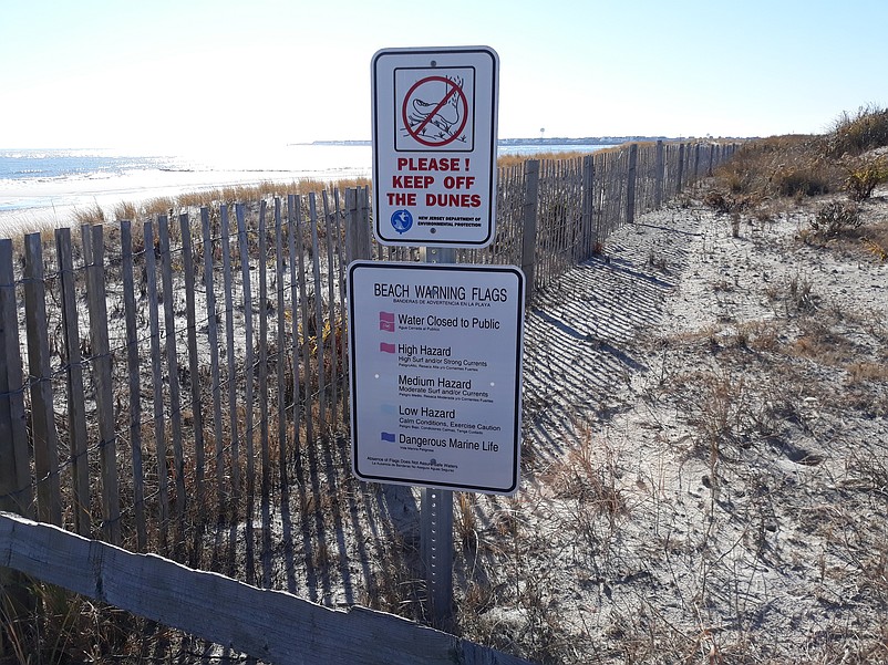 Sand fencing helps to stabilize the dunes.