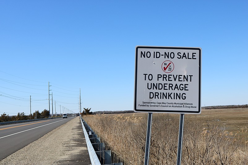 A sign on Sea Isle Boulevard warns against underage drinking.