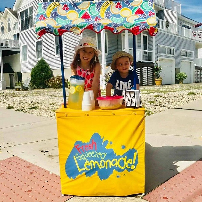 Cosette Symons and little brother Ryder sell their freshly squeezed lemonade. (Photos courtesy of Symons family and Sea Isle City Police Department)