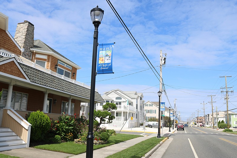 Decorative new lights line Landis Avenue near 61st Street.