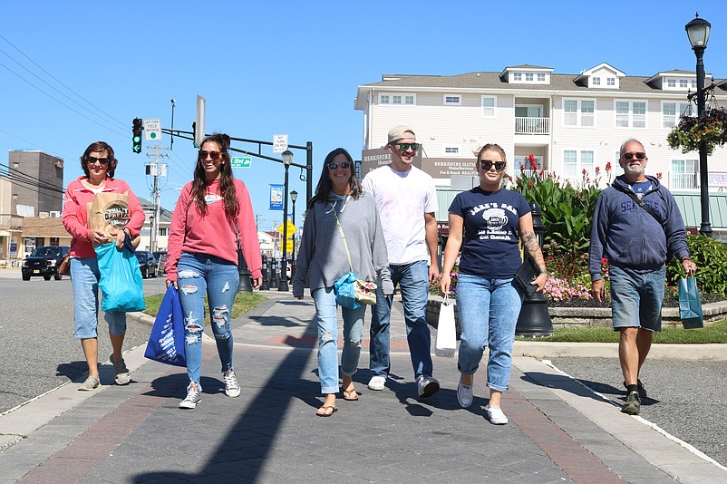 Members of the Popp and Bovell families enjoy their shopping spree.