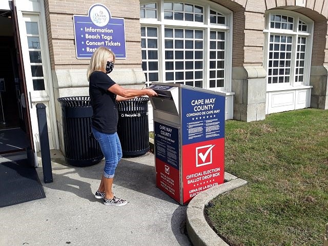  Voters may still cast their ballots at drop box locations throughout the county, such as this one at City Hall in Ocean City.