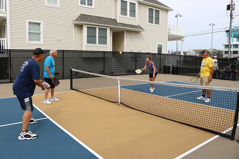 Pickleball players enjoy  a game at the courts on West Jersey Avenue last fall.