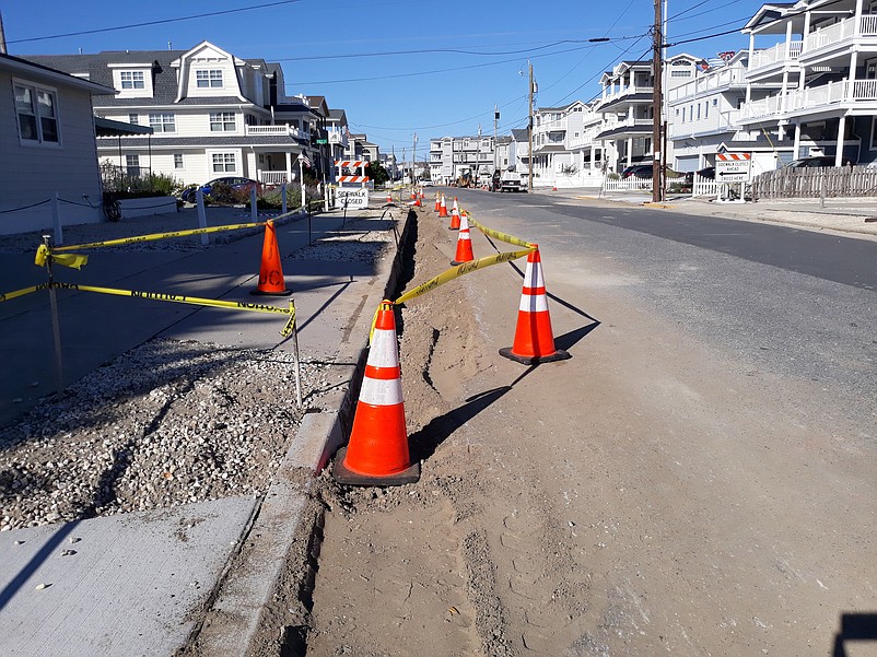 Construction cones mark the way along Pleasure Avenue near the corner of 72nd Street.