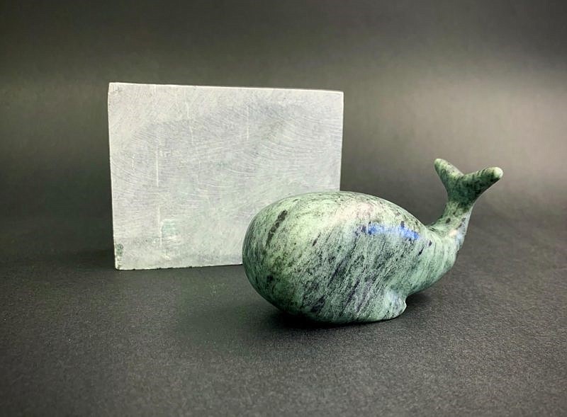 This soapstone whale sculpture is one of the creations by students in art teacher Aaron Bogushefsky's class. (Courtesy of JASM Consulting)