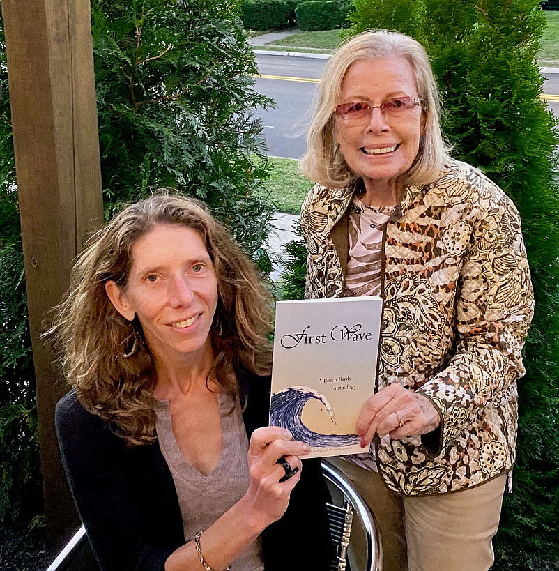 Wendy E. Kaplan, left, and Antoinette Libro announce the publication of their anthology "First Wave" from the Beach Bards Reading Series at the Sea Isle City Library. (Photo Courtesy Doug Otto)