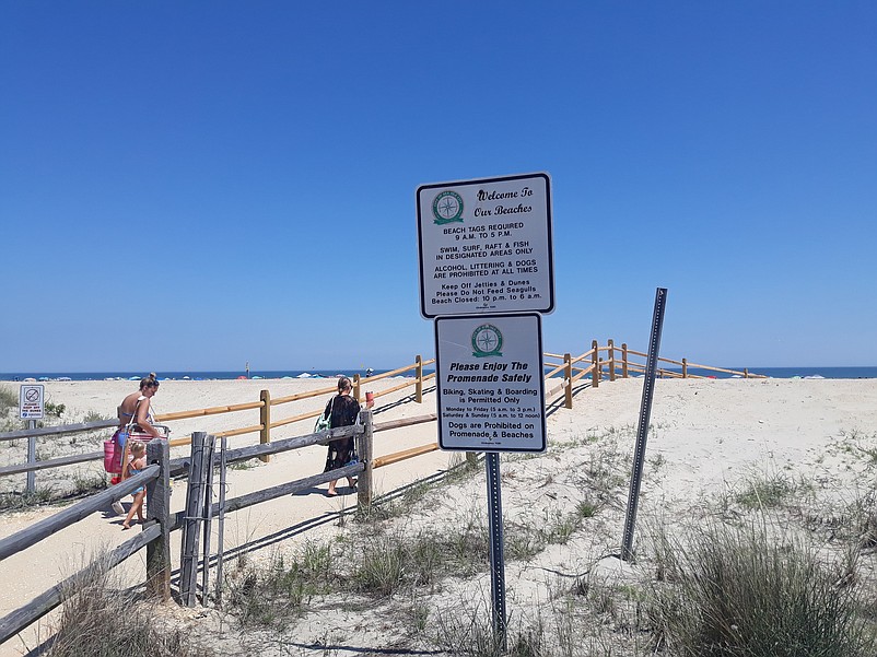 Some signs along the beaches and Promenade are being removed for the winter. 